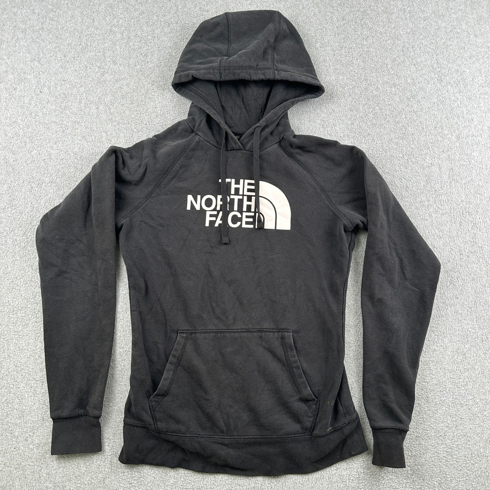 The North Face Hoodie Womens S Black Logo Fleece Hooded Sweatshirt Pullover